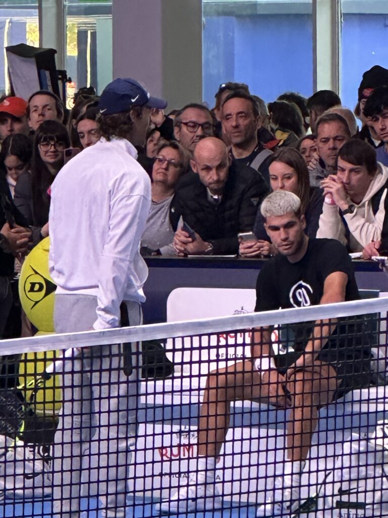 Carlos Alcaraz during practice session at the Nitto ATP Finals, 2025